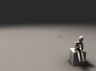 Small figure cube room black - abstract illusionism free wallpaper