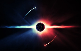 Black hole red blue light 4 - christopher balaskas free wallpaper