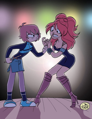 Cartoon characters standing stage together - conroy maddox free wallpaper