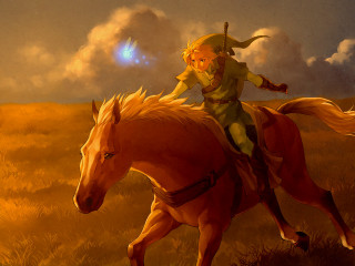 Man riding horse field sky - a painting of a man riding free wallpaper