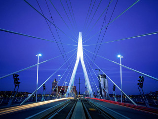 City view bridge night traffic - traffic free wallpaper