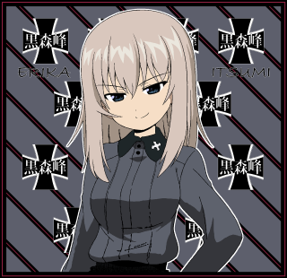 Anime blonde blackshirt graybackground stripes - computer art free wallpaper