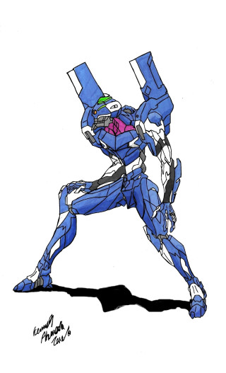 Robot running pink ball green - helmet free wallpaper