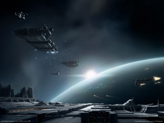 Space station ships planet distant - a space station free wallpaper