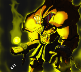 Yellow creature epsylon point shock - a black nose free wallpaper