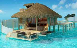 House dock water thatched roof - daren bader free wallpaper