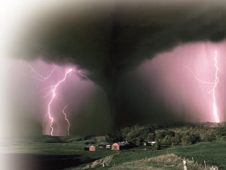 Storm field house cloud background - a house in the foreground free wallpaper
