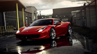 Red sports car parking lot 8 - a parking lot next free wallpaper