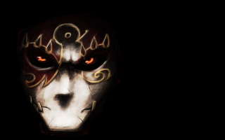 Mask red eyes black background - red eye free wallpaper