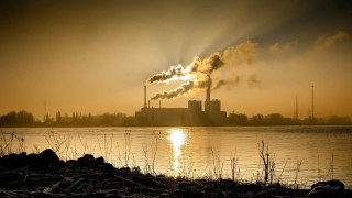 Factory smoke water sunset dawn - sunset free wallpaper
