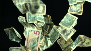 Money falling air black background - neoism free wallpaper