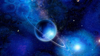 Blue planet ring sky stars - a blue planet free wallpaper