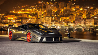 Silver sports car city night 2 - the building free wallpaper for desktop