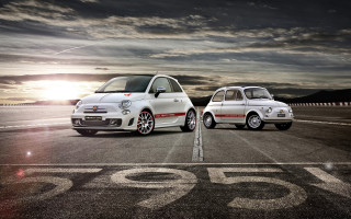 Small cars parked road cloudy - foto realistic free wallpaper