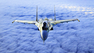 Fighter jet flying sky above 6 - the sky above clouds free wallpaper