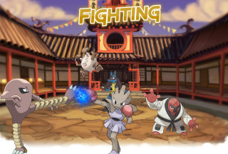 Cartoon fighting game characters building - pokemon free wallpaper