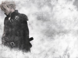 Blonde hair black coat standing - the cloud free wallpaper