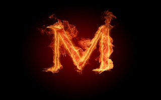 Fire letter black background red 4 - m free wallpaper