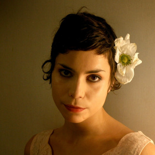 Woman flower hair white dress 3 - precisionism free wallpaper
