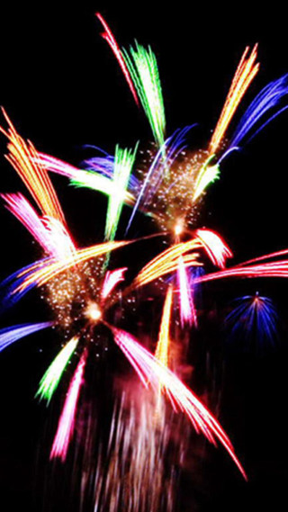 Colorful fireworks night sky black - free new year wallpaper
