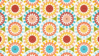 Colorful pattern circles flowers white - a green background free wallpaper