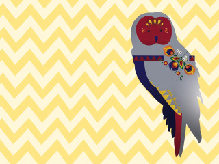 Bird flower neck yellow chevron - surreal free wallpaper