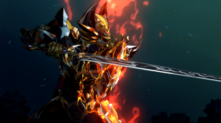 Person sword video game flames - ufotable free wallpaper