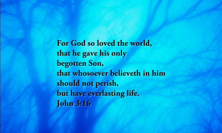 Blue background tree bible verse - branch free wallpaper