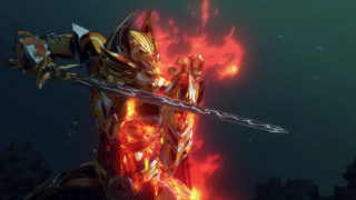 Armor sword fire sky trees - a fire free wallpaper