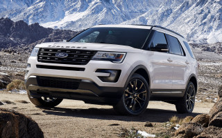 White ford explorer mountains snow - a mountain range in the background free wallpaper