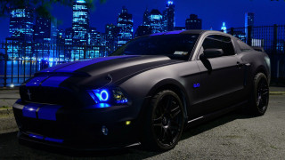 Black mustang car city skyline 3 - fathi hassan free wallpaper