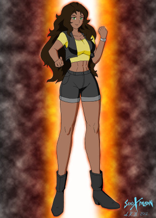 Cartoon woman shorts yellow shirt - a cartoon of a woman free wallpaper