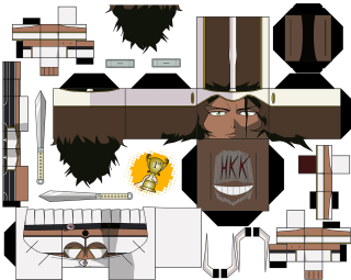 Paper model man sword armor - a knife and a knife free wallpaper