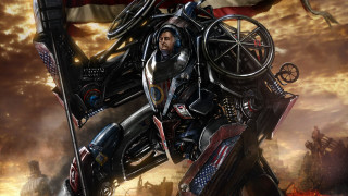 Man suit helmet flag motorcycle - mecha free wallpaper
