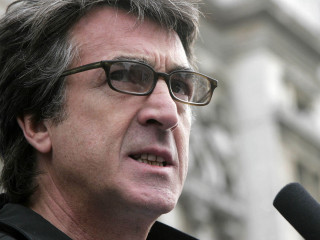 Man glasses speaking microphone clock - outside free wallpaper