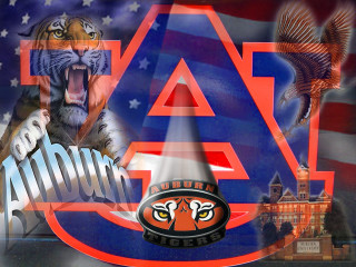 Auburn tiger flag spotlight retro - blender and photoshop free wallpaper
