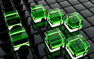 Green cubes black surface black - a black surface free wallpaper