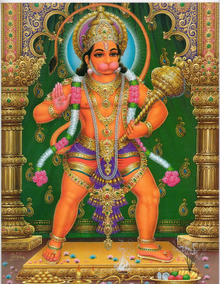 Hindu god green background gold - an oil free wallpaper