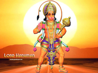 Hanumann desert sword sun painting - the desert free wallpaper