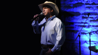 Man cowboy hat singing microphone - precisionism free wallpaper