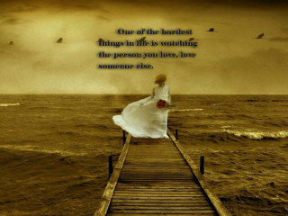 Woman white dress walking pier - realism free wallpaper