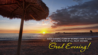 Beach sunset quote god evening - important free wallpaper