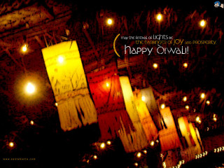 Happy diwali lights ceiling building - free new year wallpaper