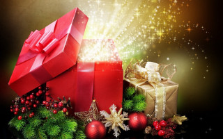Christmas presents decorations antlers snowflakes - a black background photo free wallpaper