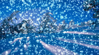 Snow covered landscape trees snowflakes - landscape free wallpaper
