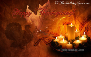 Thanksgiving turkey candles maple leaf - a brown background free wallpaper