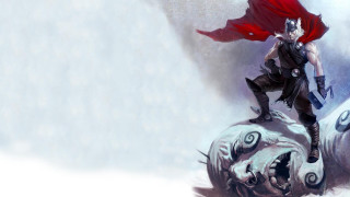 Man cape demon head sword - epic fantasy character art free wallpaper