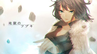 Woman black dress fur coat - a knife free wallpaper