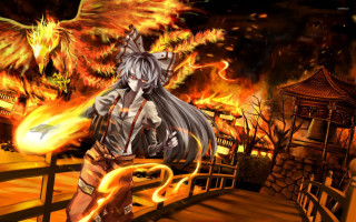 Man sword fire bridge flames - a man free wallpaper
