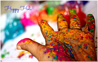 Colorful hand paint happy fall - colour free wallpaper